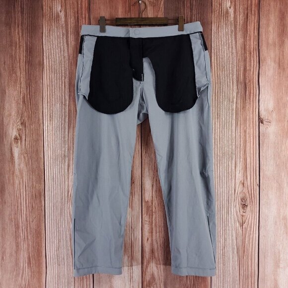 Lululemon Mens Size 38X29 Relaxed Fit Belted Stretch Pant Chino Rhino Grey - Picture 3 of 13